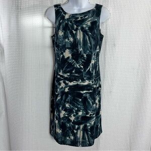 Ann Taylor Black and Cream silk Patterned  Dress size 4p